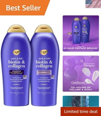 Thick & Full Shampoo and Conditioner Set   Infused with Biotin & Collagen