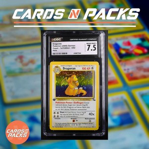 Carte Pokemon Dragoran 4/62 German Holo Fossil 1st Edition CGC 7.5 ✨