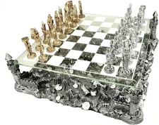 Pewter 3D chess set- Absolutely beautifull Set- A must have!