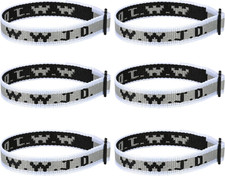 6PCS WWJD Bracelet for Women Men, Christian Gifts Wristbands, WWJD Rubber Bracel