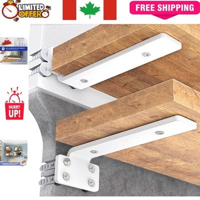 Sturdy White Coated Shelf Brackets - 10 Inch Long, 160 lb Capacity - 4 Pack