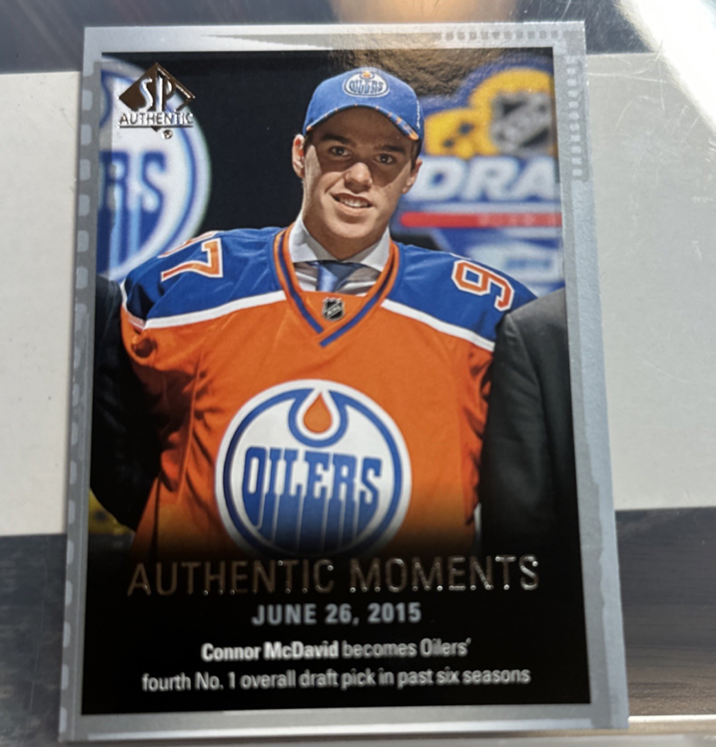 Upper Deck 2015-16 SP Authentic Moments Connor McDavid #153 Edmonton Oilers