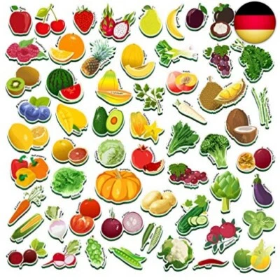 SPRITEGRU 59 Magneten in Form von Früchten & Gemüse, perfekt für Kleinkinder und die Vo