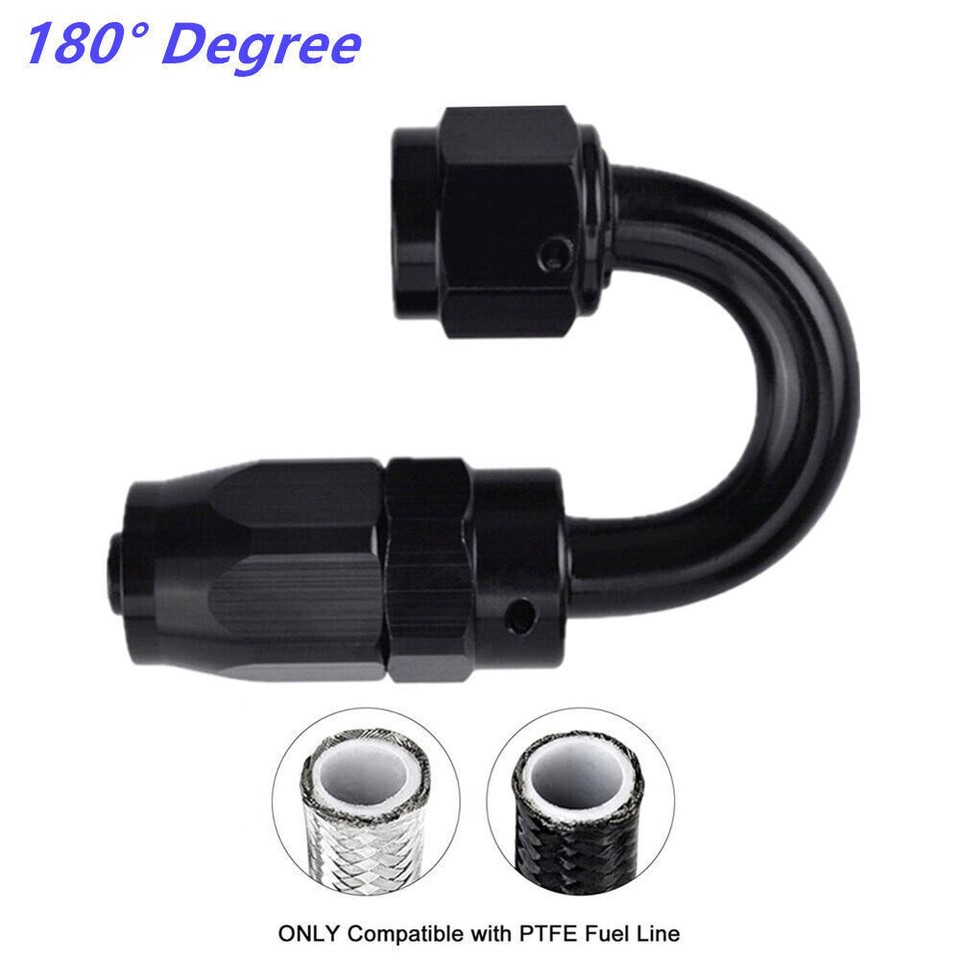 AN4 AN6 AN8 AN10 AN12 Swivel Fuel Oil Hose End Fitting Adapter Set – Black Anodized