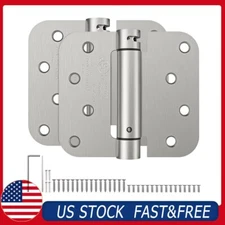2 Pack 4 Inch Self Closing Door Hinges, Spring Loaded Hinges, Brushed Nickel USA