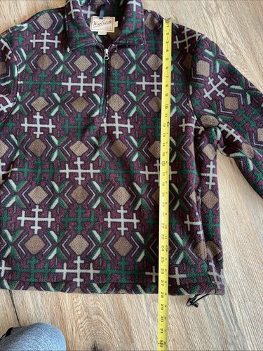 VTG Woolrich Mens Large Southwest Geometric Print Fleece Pullover Rugged Wear - Picture 9 of 17
