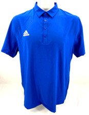 NEW Adidas Stadium Coaches Sustainable Polo SS Collared golf Shirt Blue Men's XL
