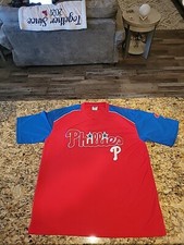 NWOT-Philadelphia Phillies Dynasty~Men's XL Pullover Jersey Red/Blue Embroidered