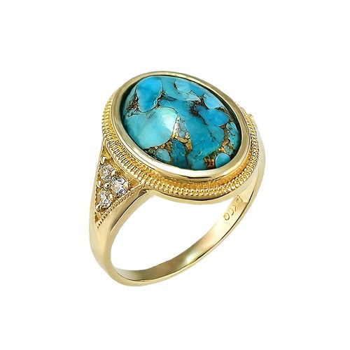 Moon Phase Mood Ring In 14K Gold Plated - Color Changing Stone, Sizes 6-9, Gift For Women With Velvet Bag