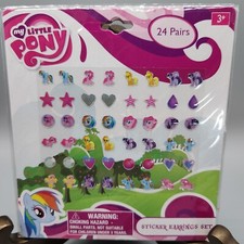 My Little Pony 24 Sticker Earrings Set NOS Lot Of 4 Packages Total 96 Earrings