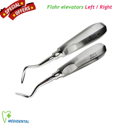 2er Set Wurzelaufzug Winkel Flohr Aufzüge rechts / links Luxation Dental Werkzeuge