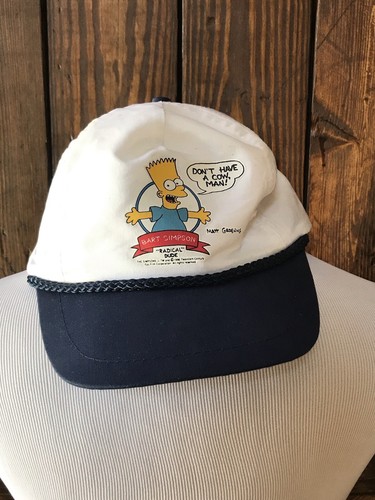 Bart Simpson radical Dude White Hat Cap 