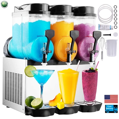 TECSPACE Commercial 1/2/3 Tank 15/30/45L Frozen Drink Slushy Making Machine USA