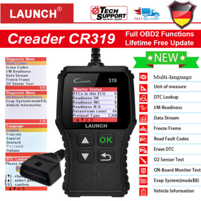 Launch CR319 Diagnosegerät OBD2 Scanner Auto Fehler Auslesegerät KFZ Code Reader
