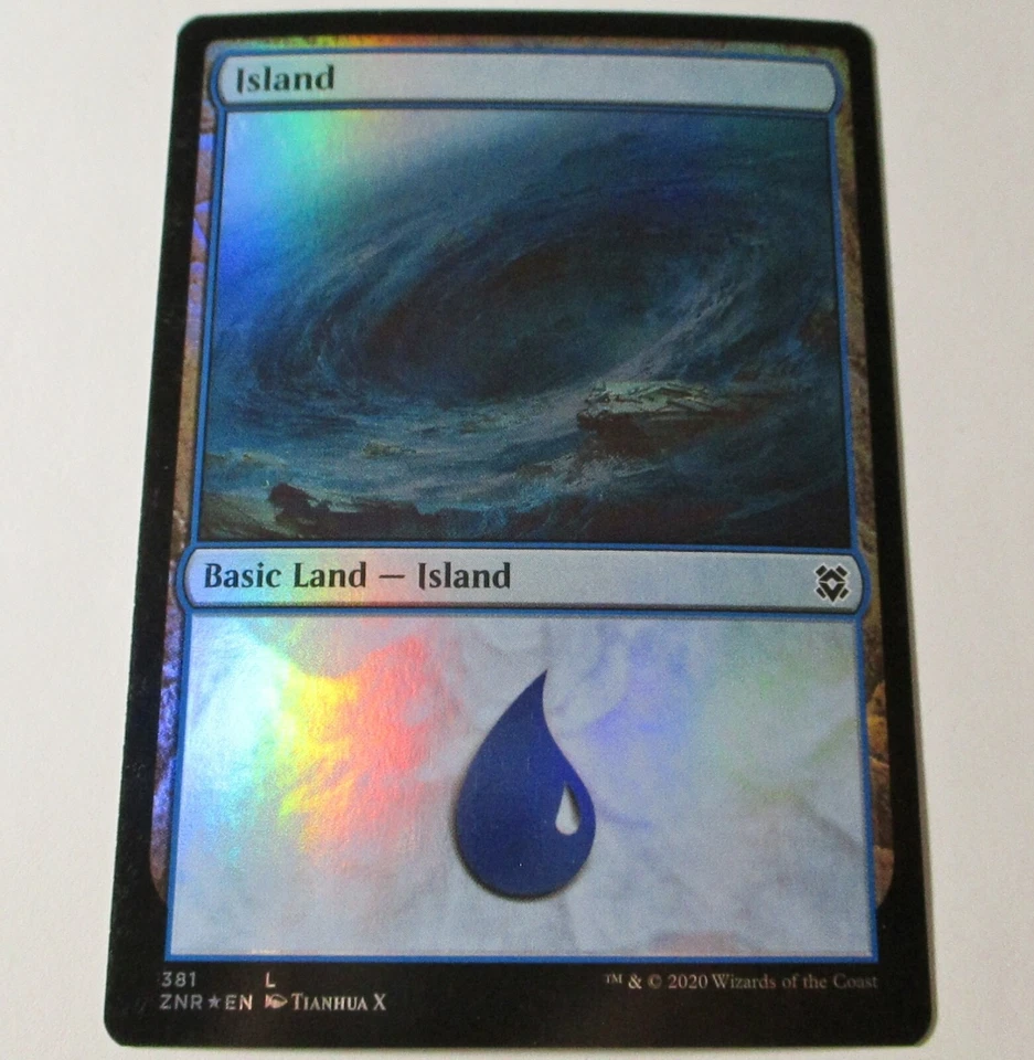 MTG Zendikar 5 Foil Basic Lands Magic The Gathering LP - Image 3 of 4
