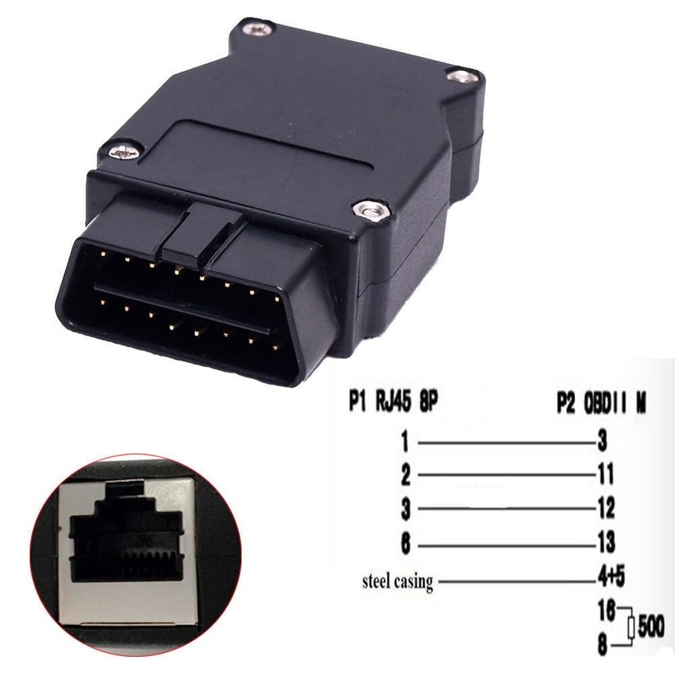 New 2M Ethernet to OBD Interface Cable E-SYS ICOM Coding F-series for