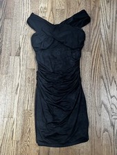 Marciano Guess Little black cocktail Dress size Small Petite Bodycon Roughing