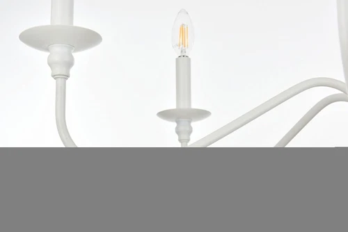 Elegant Lighting Rohan Collection 6 Light Chandelier in Matte Black Finish - Picture 3 of 6