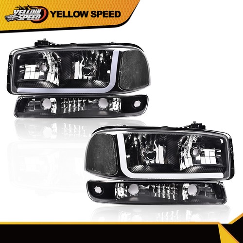 Fit For 1999-2007 GMC Sierra/Yukon LED DRL Headlights W/Bumper Signal Lamps - Photo 14/19