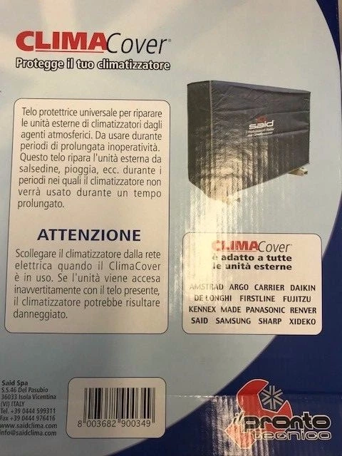 TELO COPRI CLIMATIZZATORE CAPPOTTINA CONDIZIONATORE UNIVERS. 12000 BTU 25x79x53 - Imagen 2 de 3