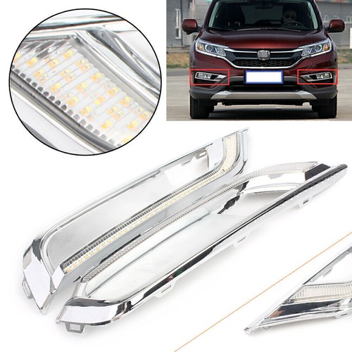 2x LED DRL Lamps Daytime Running Light for Honda CRV CRV 2015 2016 15