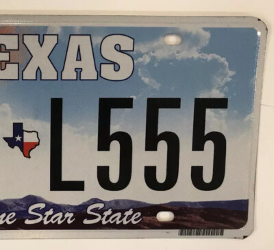 Texas Lone Star TRIPLE Digit 5 555 license plate repeating DP7