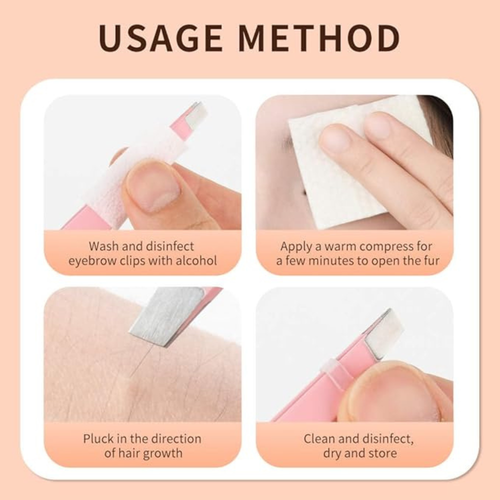 Pinzas para cejas profesionales de acero inoxidable con estuche de viaje Pack de 4. - Imagen 5 de 6