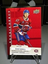 2023-24 Upper Deck Sean Farrell Rookie Debut Card Red #12 /99
