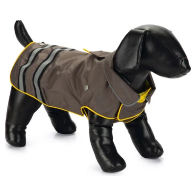 Beeztees Hunde-Regenmantel Seja grau, wasserdicht, reflektierend, Fleece