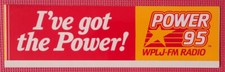 Vintage Power 95 WPLJ FM Radio Station NYC Bumper Sticker New York
