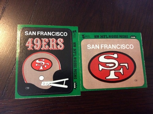 1980  SAN FRANCISCO 49ers - Fleer NFL Football Logo Sticker 2 Different Lot