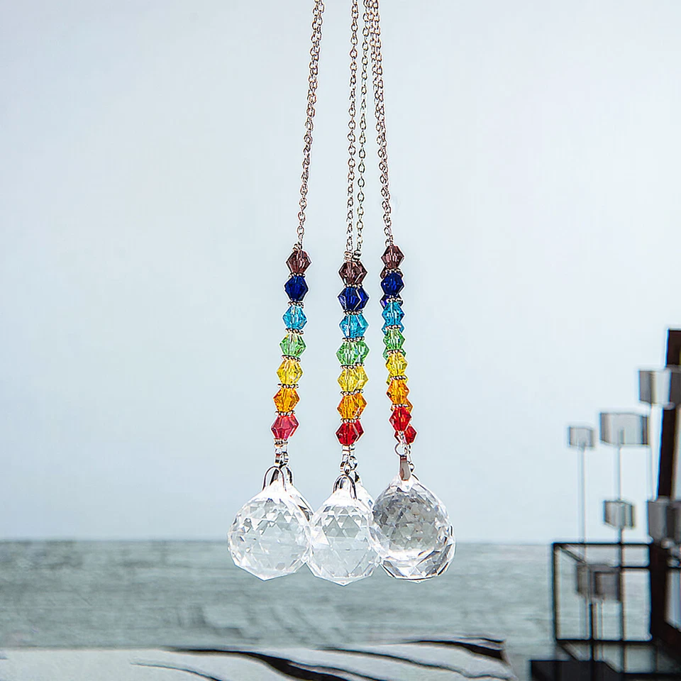 6Pcs Crystal Suncatcher Chandelier Prism Hanging Window Rainbow Maker Home Decor - Image 4 of 4