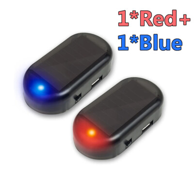 2× Car Alarm Warning Solar Flash LED Light Fake Security System Anti-theft Signa