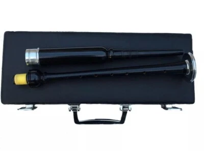 TARTANCITY Schottische Practice Chanter Palisanderholz Schwarz Silber Halterung Mit Hülle