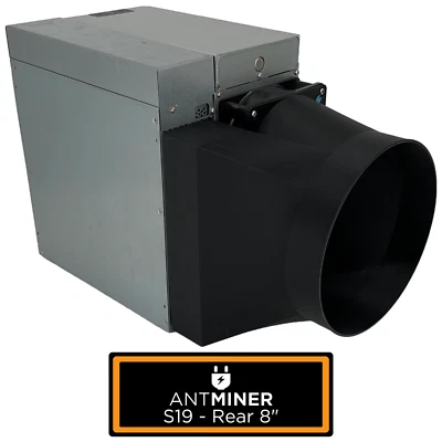 Antminer Rear + PSU 8 Inch Fan Shroud Silencer Cooling KS5 KS3 K7 KA3 S21 S19 D9