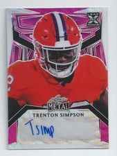 Trenton Simpson  2023 Leaf Metal Portraits Autograph Mojo Pink Serial #1/4