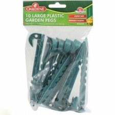 10x PLASTIC GARDEN GREEN PEGS LARGE MULTI PURPOSE USE WEED GUARD UK SALE