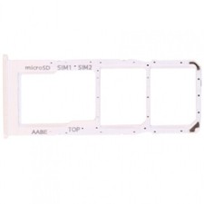 Sim Tray For Samsung Galaxy A12 Dual Card Adapter White Replacement