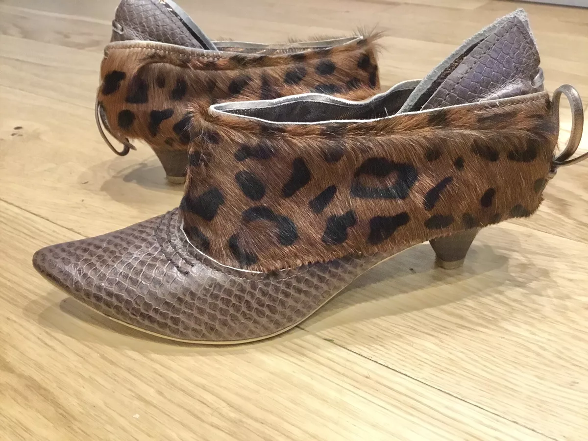 Leopard store bootie shoes