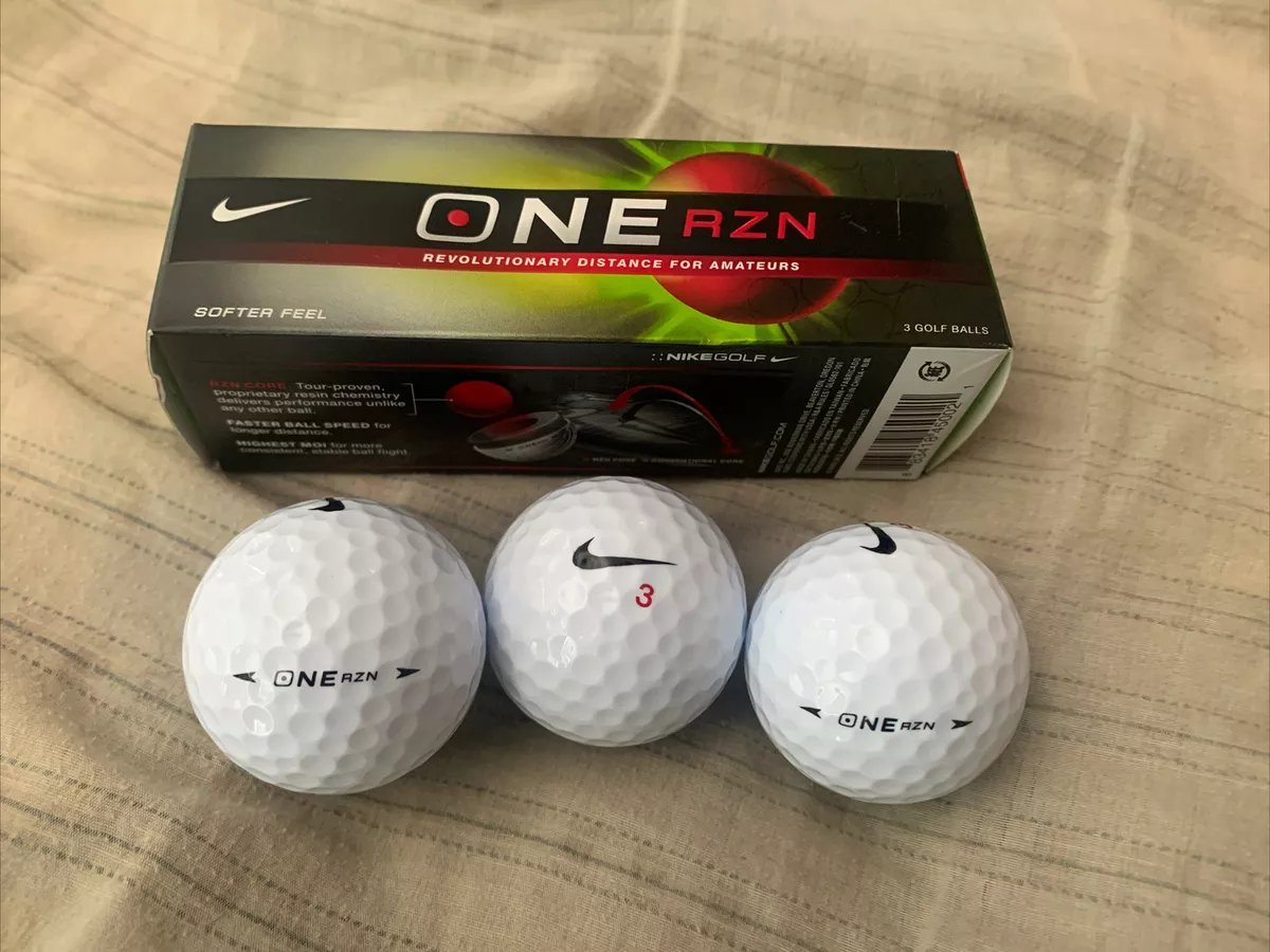 One 3 Pack Nike RZN Black Golf Balls White Color New Inside