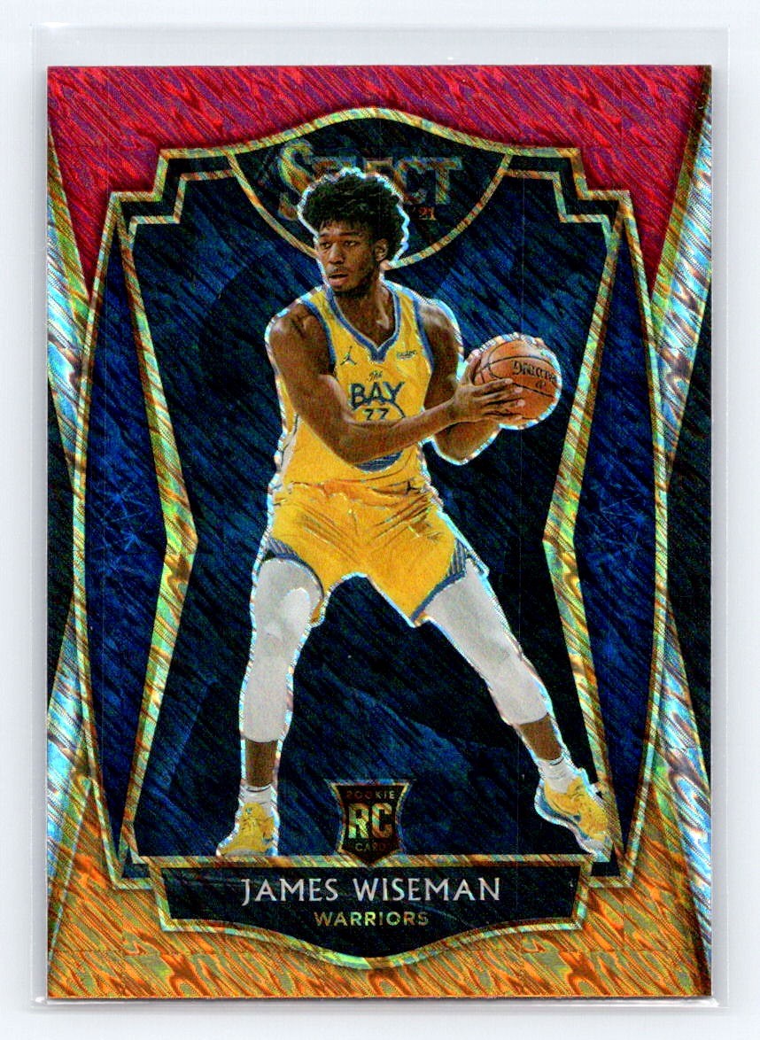 2020-21 Panini Select #184 James Wiseman Red White Orange Shimmer RC