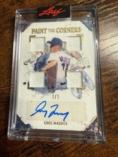 Greg Maddux 2021 Leaf Art of Sport 1/1 Patch Auto Paint The Corners HOF SSP