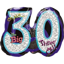 Oh No Birthday 30 Super Shape Prismatic Balloon (1 ct)
