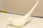 Vintage Fenton Custard Satin Uranium Glass Bird Of Happiness 6.5"