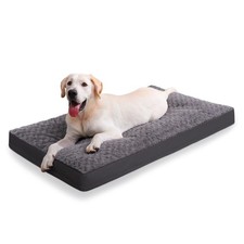 Jumbo Dog Crate Bed - Waterproof, Rose Velvet, Soft Fluffy for Extra Large Do...