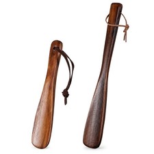 2PCS Shoe Horn Long Handle for Seniors Men Women, Wooden Shoe Horn