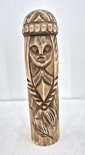 Hand Carved Wooden FREYJA Norse Pantheon Goddess Altar Statue Decor
