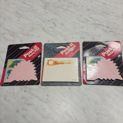 Vintage Lot of 3 1990s 3M Post-it Note Pads Tropical Miami Friends NEW NOS