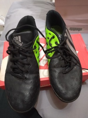 Adidas Freefootball X-ite Astro Fußballschuhe, schwarz/grün/silber, Größe UK 8