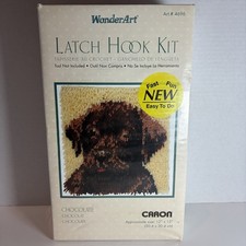 Wonderart Latch Hook Kit 426173 Chocolate Dog Lab Puppy Caron 12"x12" NEW